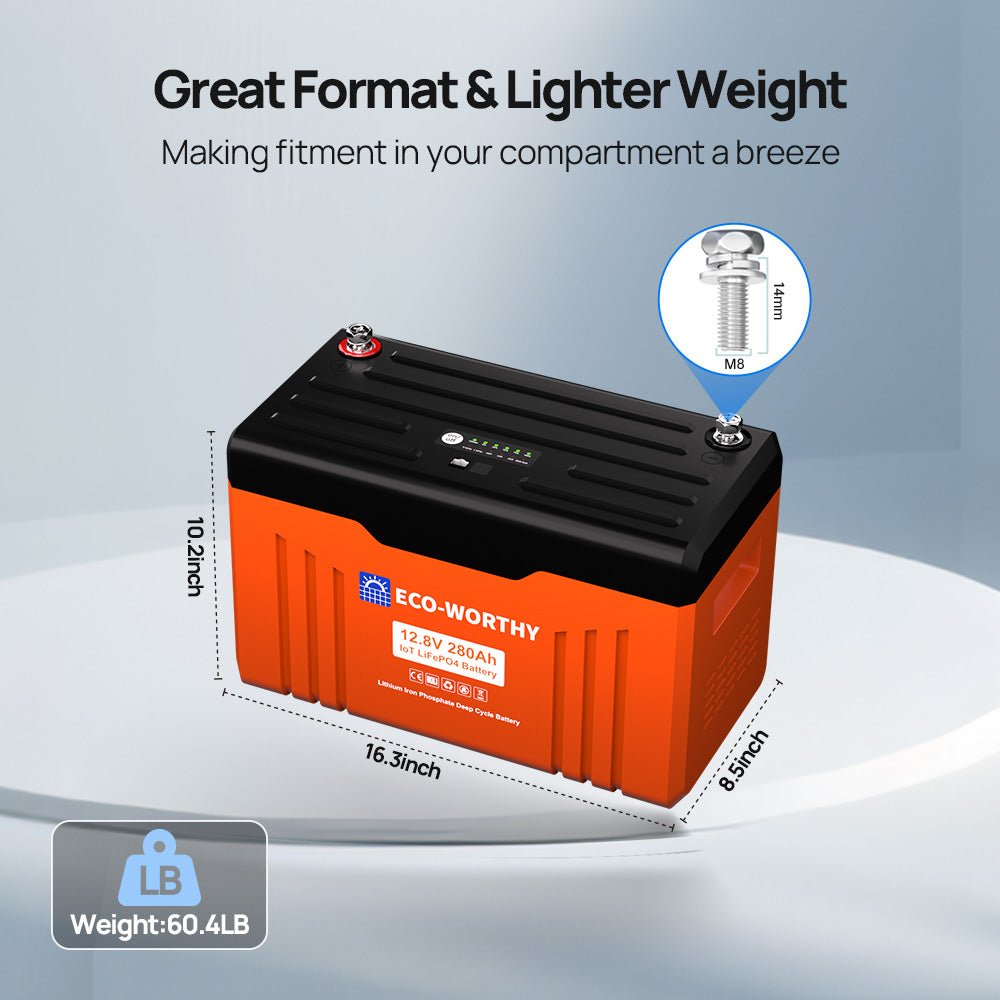 12V 280AH Lifepo4 Lithium Battery Bluetooth with SOC LEDs and Low Temp Protection - lithium battery