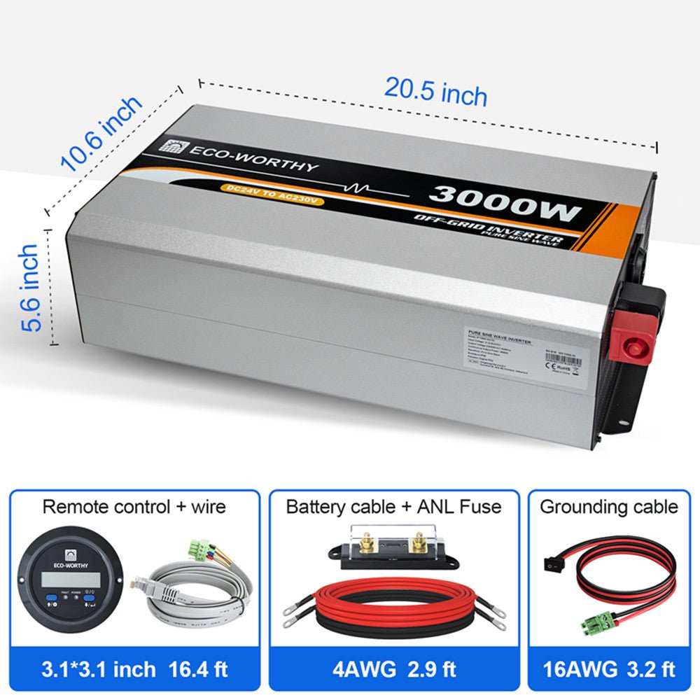 3000W Off Grid Pure Sine Wave Inverter 24V to 110V - Inverter