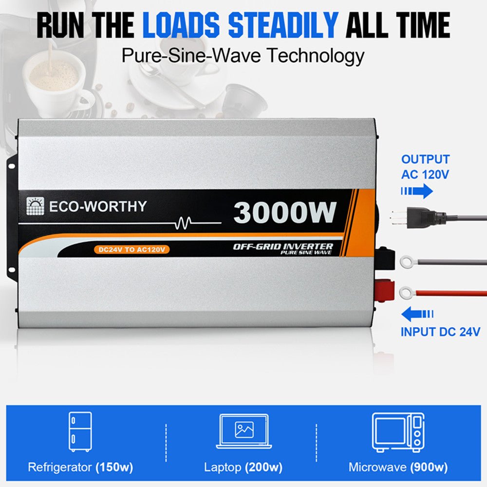 3000W Off Grid Pure Sine Wave Inverter 24V to 110V - Inverter