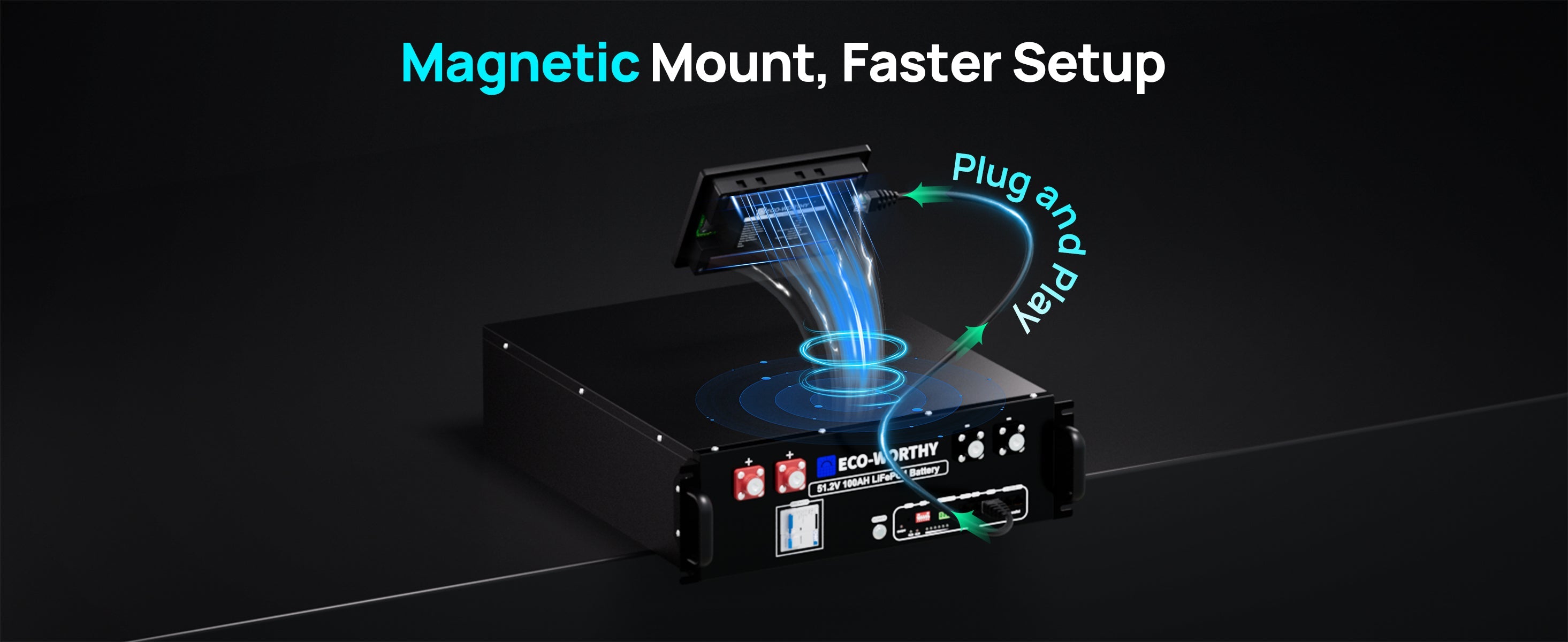 Electronic device with magnetic mount feature on a dark background
