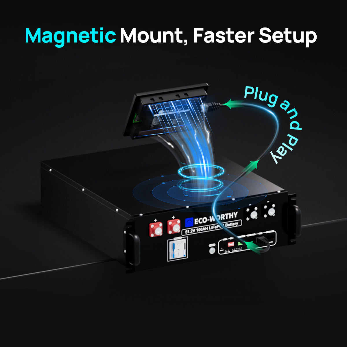 Electronic device with a magnetic mount feature on a dark background