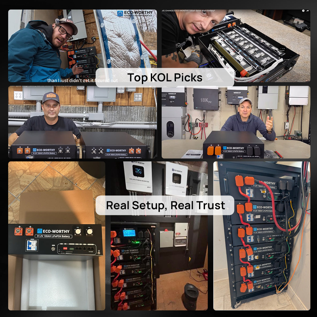 Collage of images featuring a person with text 'Top KOL Picks' and 'Real Setup, Real Trust' with various setups and equipment.