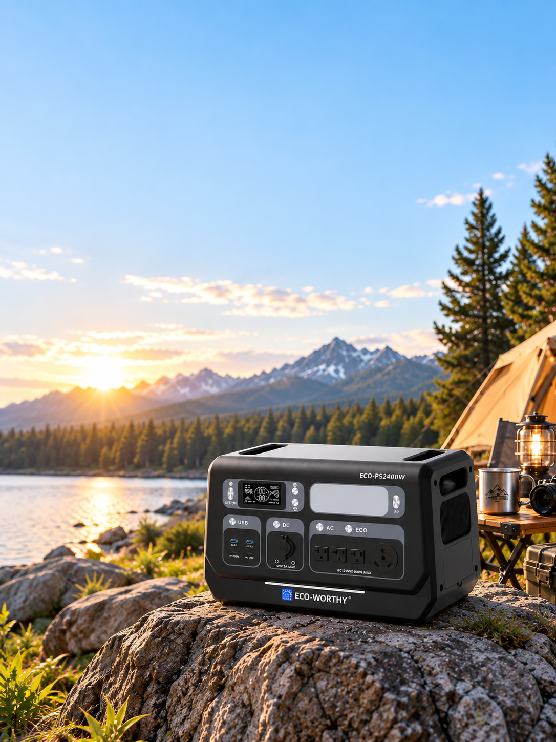 2400W Portable Power Station with 2048Wh LiFePO4 Battery