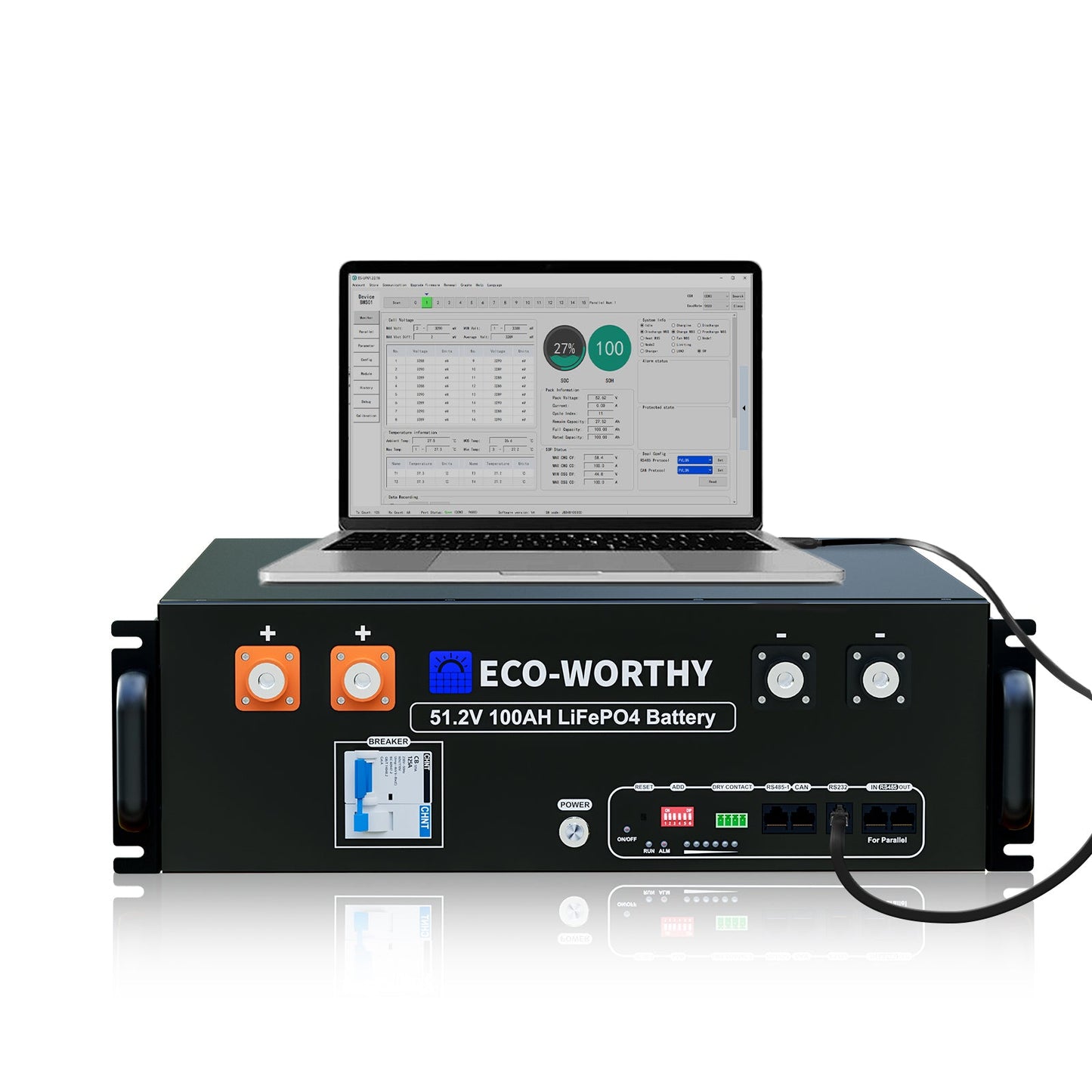 ECO - WORTHY RS232/RS485 to USB Adapt Cable for Server Rack Battery & PC Communication (6.6 feet) - battery accessories