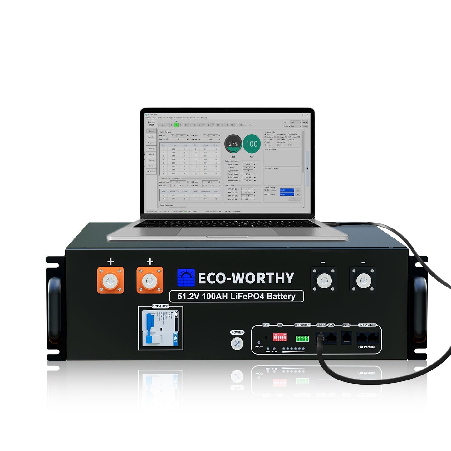 ECO - WORTHY RS232/RS485 to USB Adapt Cable for Server Rack Battery & PC Communication (6.6 feet) - battery accessories
