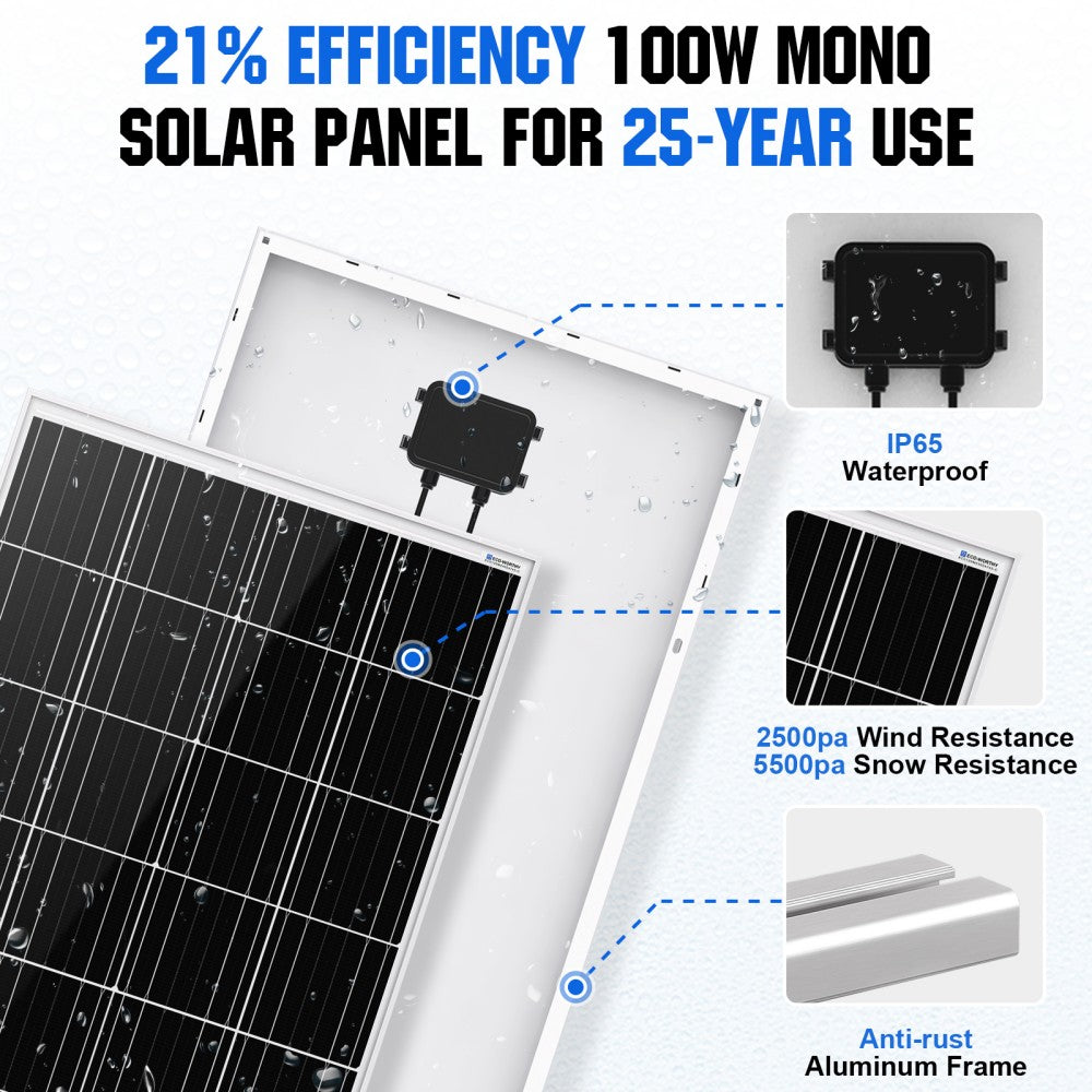 100W 200W 12V (1/2x100W) Complete Off Grid Solar Kit