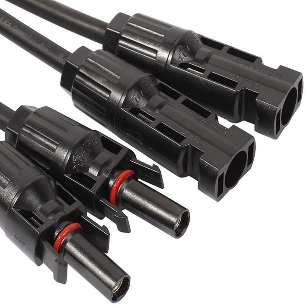 12AWG 1 Pair Solar MC4 Y Parallel Branch Connectors MFF&FMM Pair - wirings