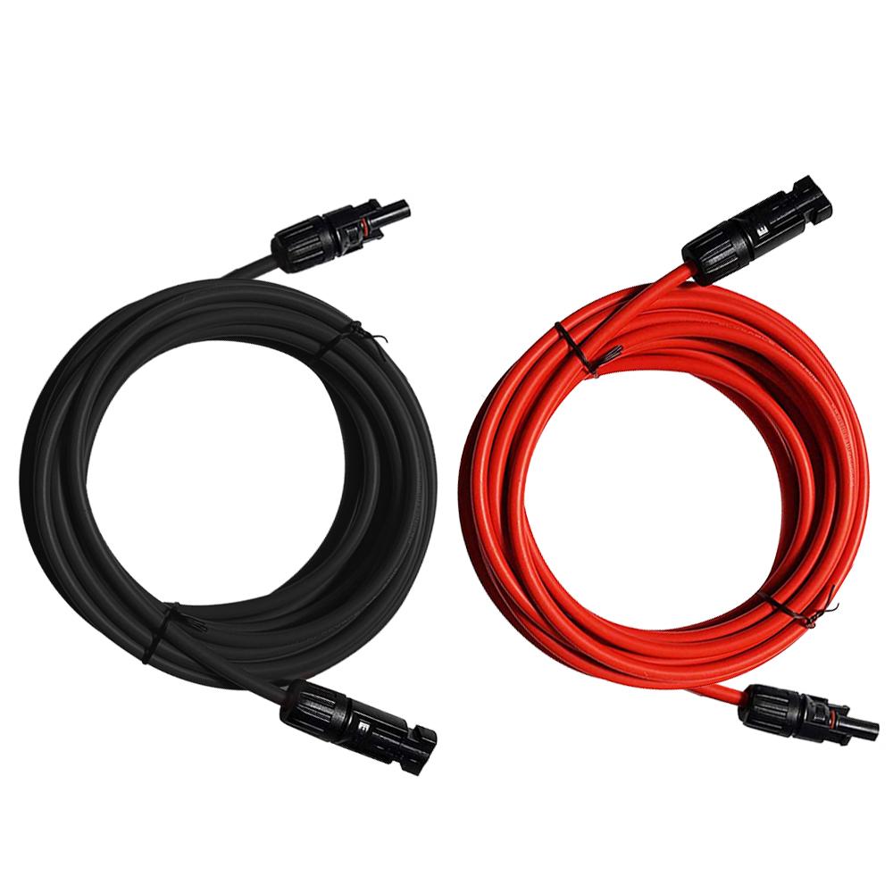 12AWG 16.4FT Solar Extension Cables Wires with Female and Male MC4 Connectors - wirings