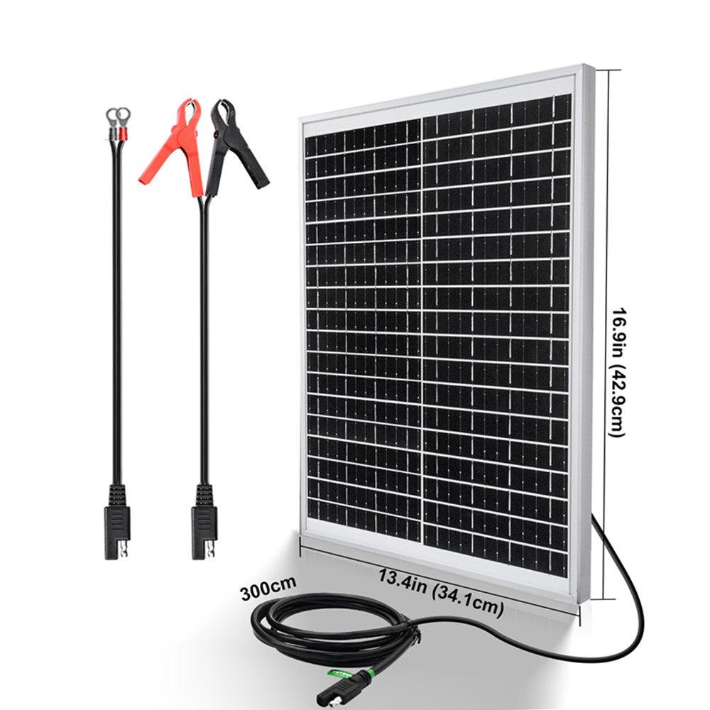 25W 12V Monocrystalline Solar Panel Trickle Charger Kit - 5W - 25W solar panel