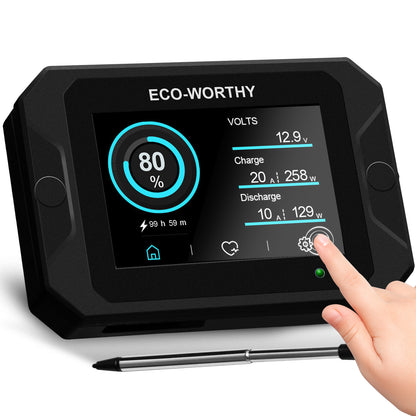 300A 3.5" Touchable Display Battery Monitor with Hall Sensor for AGM and Lithium (LiFePO4) Batteries