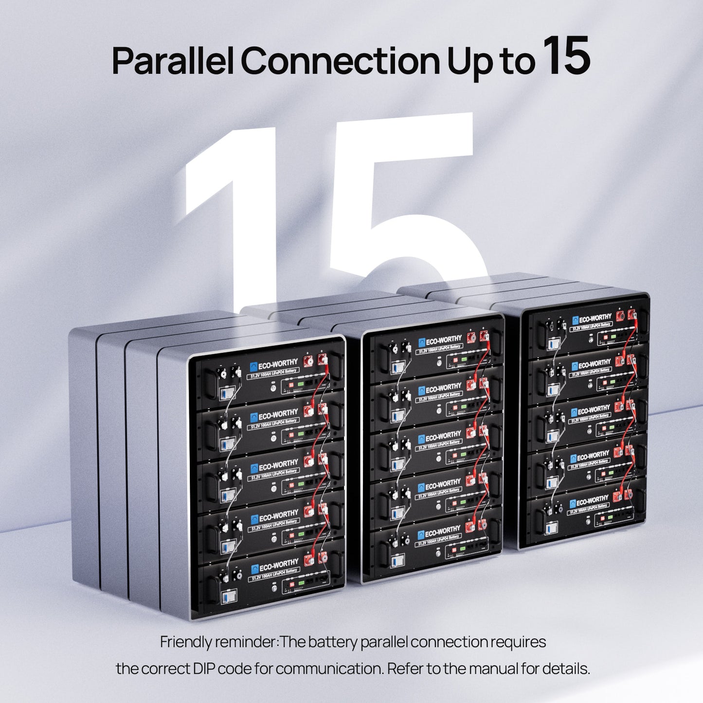 ECO-WORTHY 51.2V 100Ah LiFePO4 Server Rack Battery