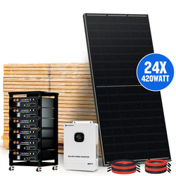 Eco-Worthy 10kW Complete Off-grid Solar Power Kit | 30.72kWh Battery Storage | 120V/240VAC Output | 40.32kWh Daily Generation