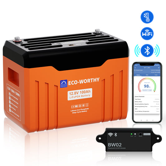 12V 100Ah LiFePO4 Lithium Battery with Bluetooth,WiFi and Low-Temp Protection 01
