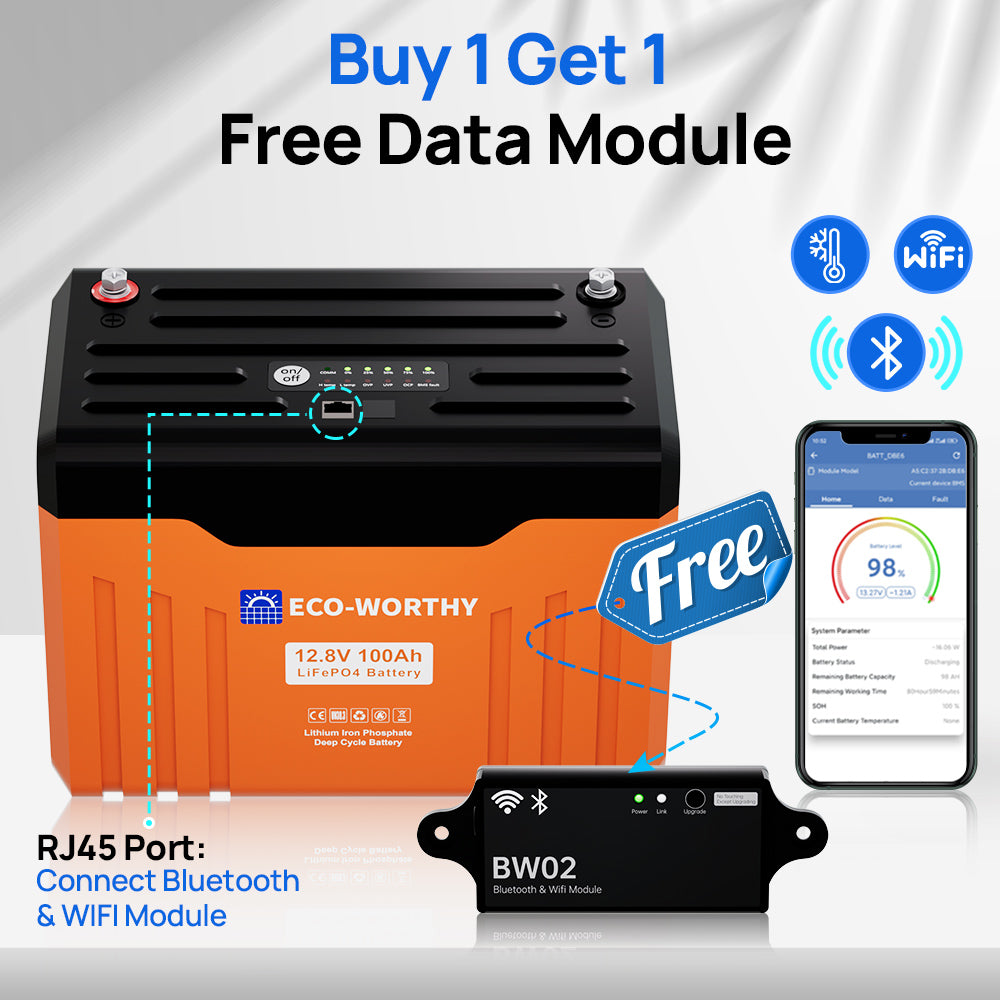 12V 100Ah LiFePO4 Lithium Battery with Bluetooth,WiFi and Low-Temp Protection 02