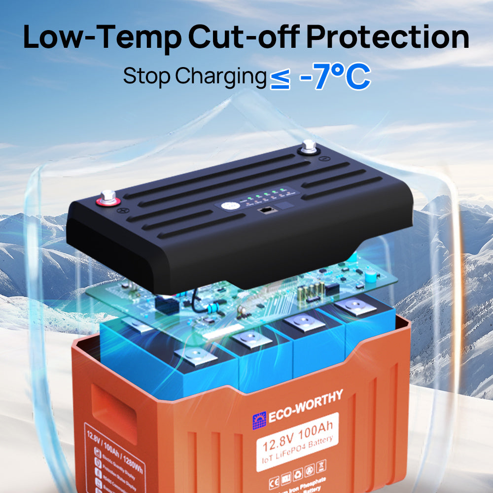 12V 100Ah LiFePO4 Lithium Battery with Bluetooth,WiFi and Low-Temp Protection 08