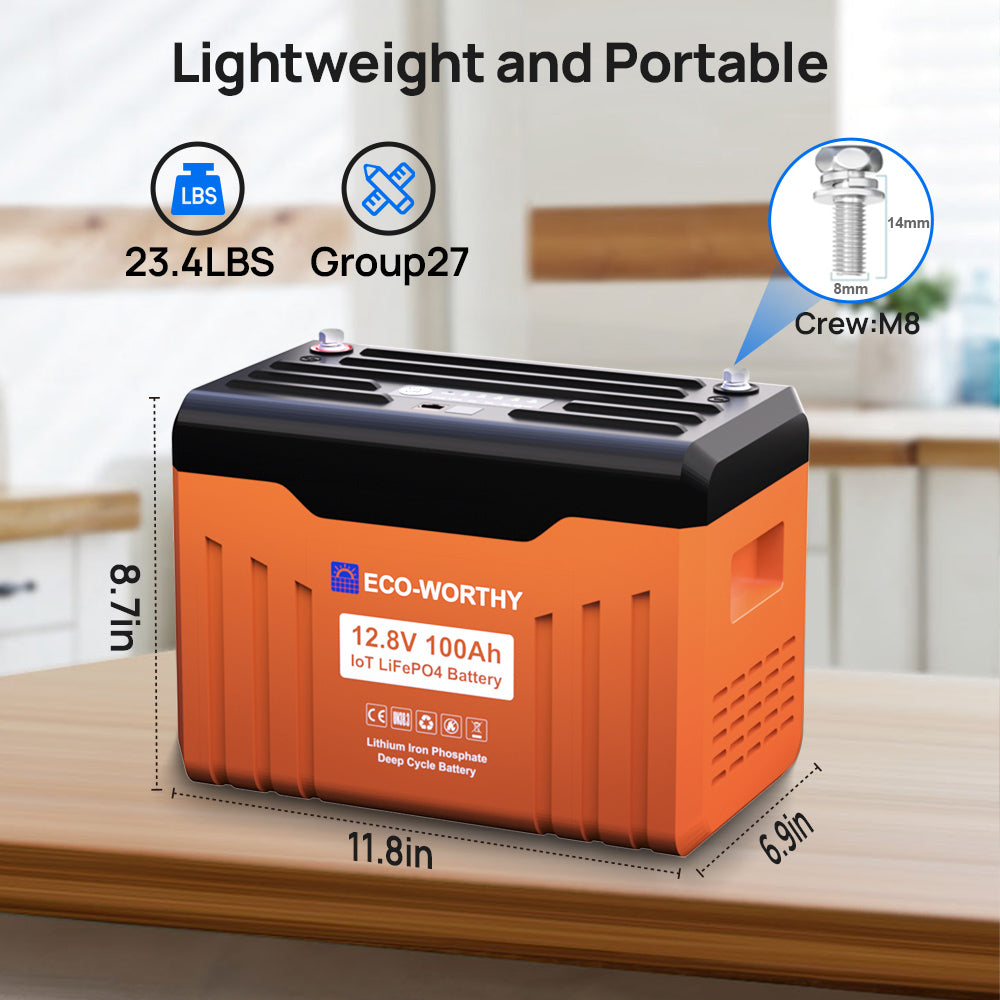 12V 100Ah LiFePO4 Lithium Battery with Bluetooth,WiFi and Low-Temp Protection 10