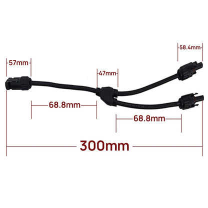 12AWG 1 Pair Solar MC4 Y Parallel Branch Connectors MFF&FMM Pair - wirings