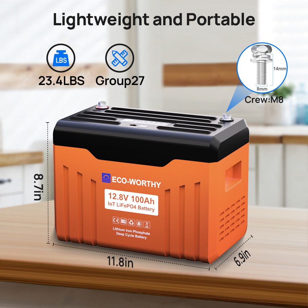 12V 100Ah LiFePO4 Lithium Battery with Bluetooth,WiFi and Low - Temp Protection - lithium battery
