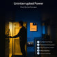 A person is checking the refrigerator in a dark room with an uninterruptible power supply system on the wall.