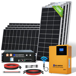 Eco-Worthy 3500W Complete Off-grid Solar Power Kit | 1560W PV | 120V AC Output | 5.12kWh Capacity