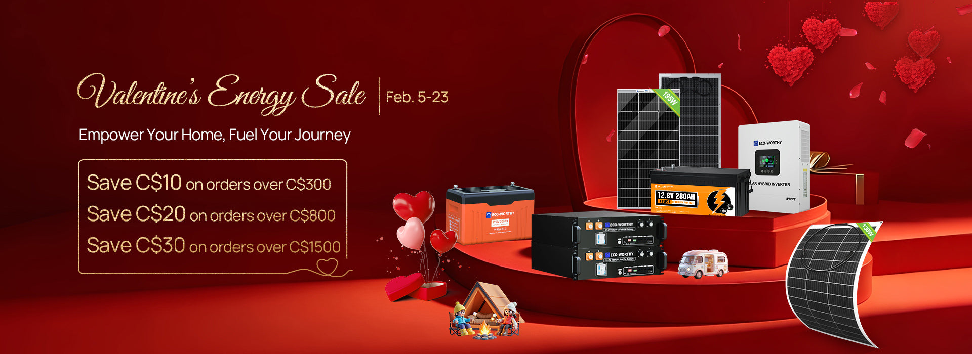 ECO-WORTHY Valentine’s Energy Sale：Empower Your Home, Fuel Your Journey