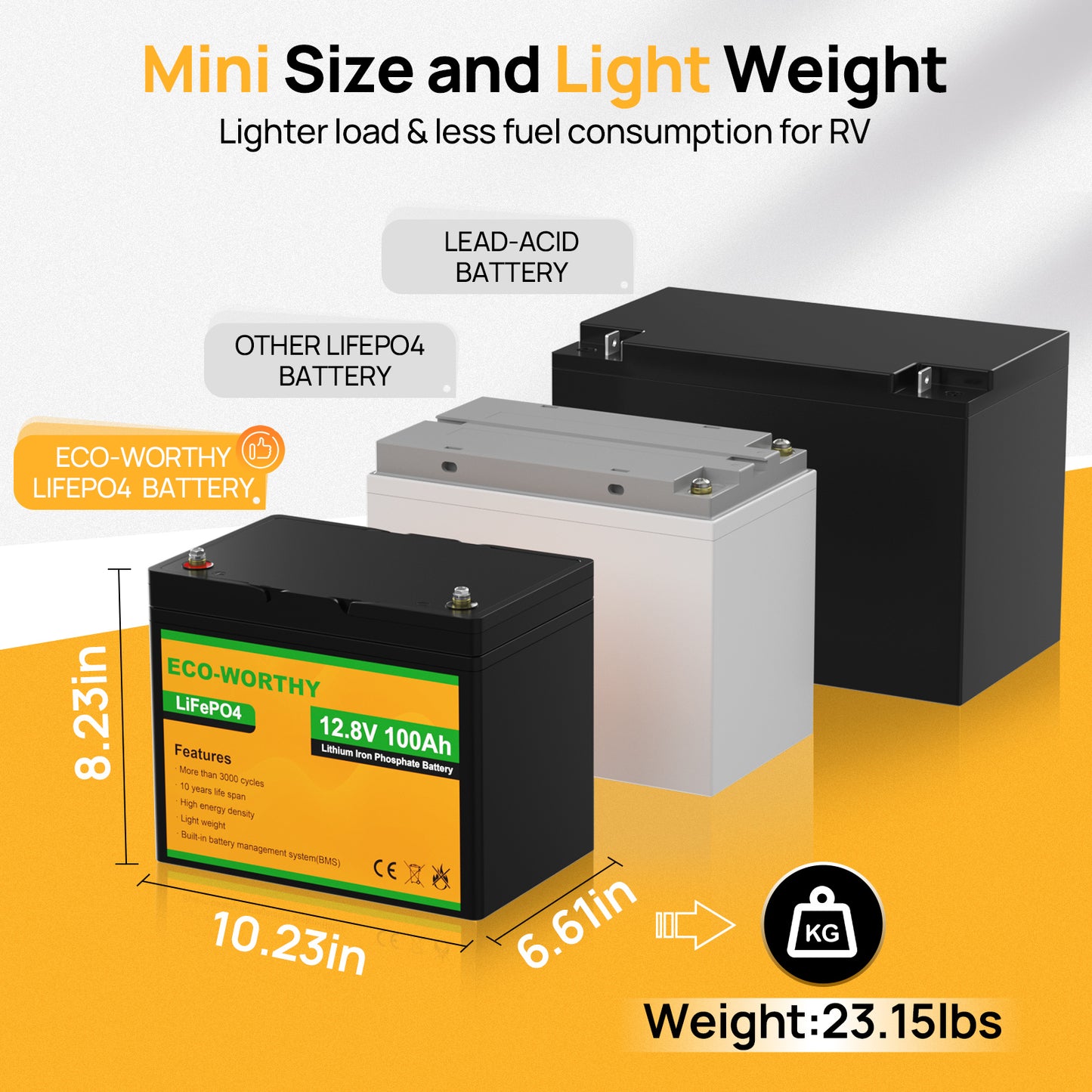 LiFePO4 12V 100Ah Lithium Iron Phosphate Battery