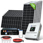 2340W 48V (12x Bifacial 195W) Complete MPPT Off Grid Solar Kit with Eco-Worthy inverter, battery, and wiring on a white background