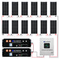 2340W 48V (12x Bifacial 195W) Complete MPPT Off Grid Solar Kit with batteries and inverter on a white background
