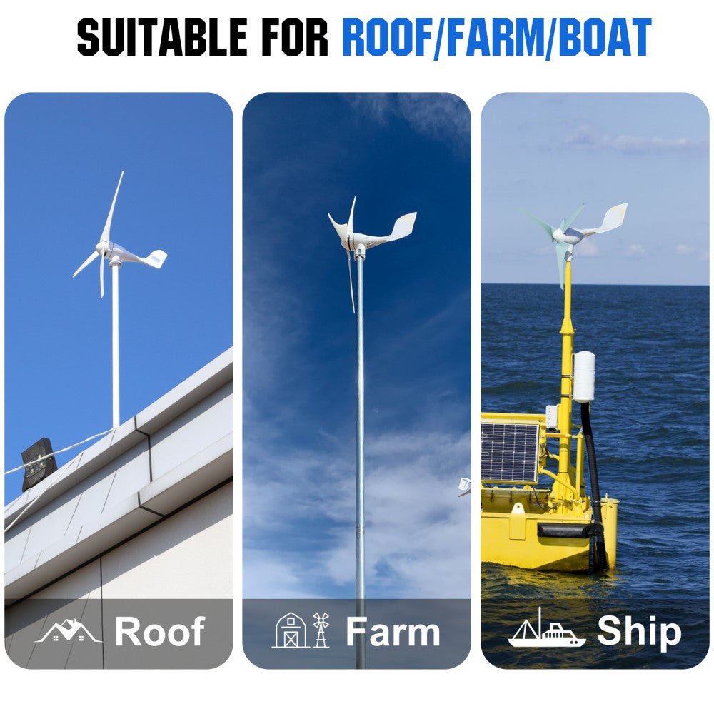400W 12V/24V Wind Turbine Generator With 40A Hybrid Controller - Solar Wind Hybrid Kit