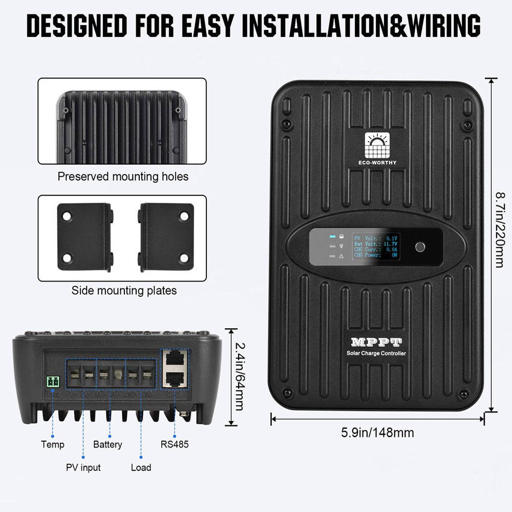 40A MPPT OLED Display Solar Charge Controller Regulator 12V/24V Autoswitch - charge controller