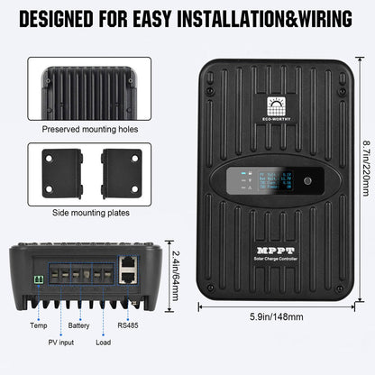 40A MPPT OLED Display Solar Charge Controller Regulator 12V/24V Autoswitch - charge controller