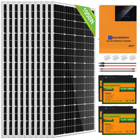 1950W 48V (10x195W) Complete Off Grid Solar Kit