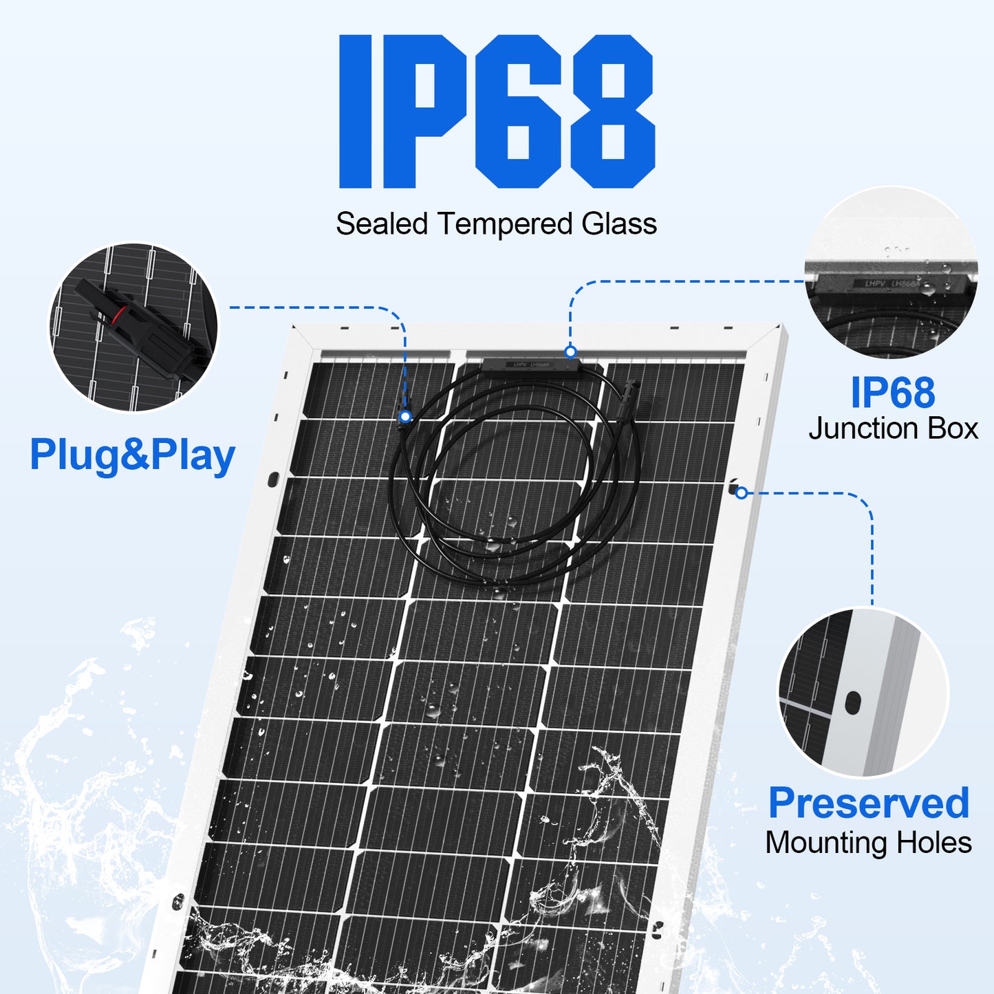 Bifacial 100W 12V Monocrystalline Solar Panel