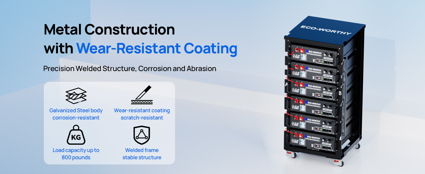 Stack of black toolboxes with wear-resistant coating on a light blue background