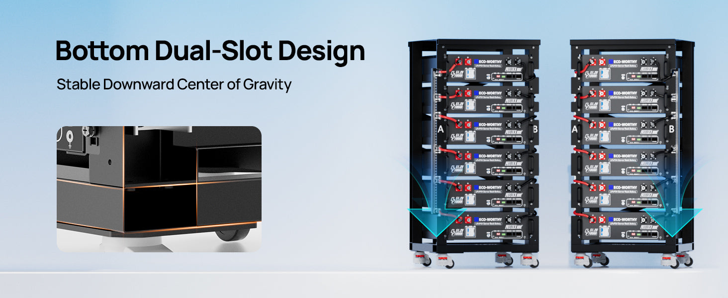Two rack-mounted servers with a bottom dual-slot design on a light blue background.
