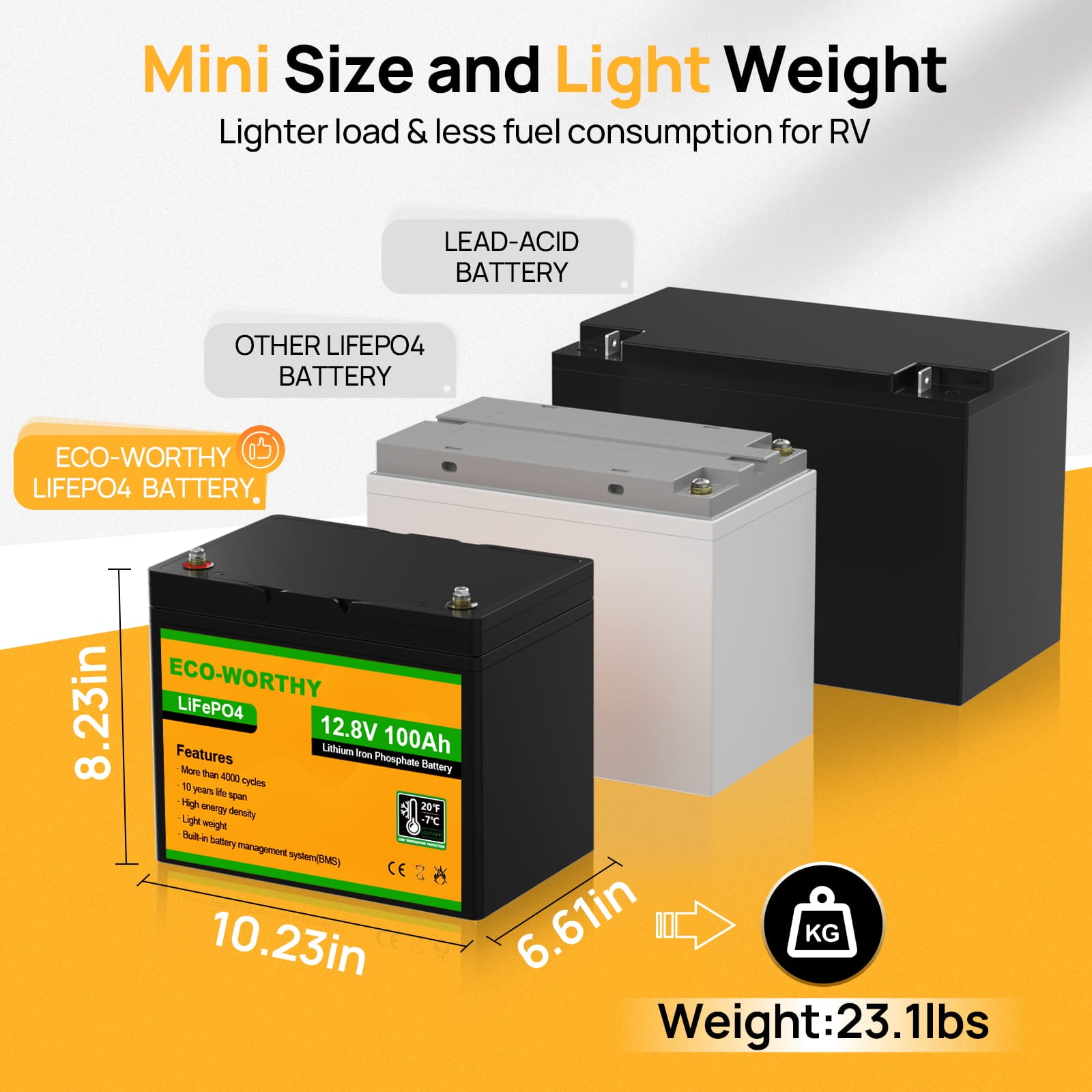 LiFePO4 12V 100Ah Lithium Battery With Low Temperature
