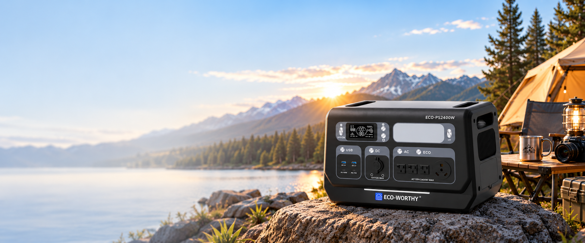 2400W Portable Power Station with 2048Wh LiFePO4 Battery