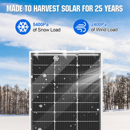 Bifacial 100W 12V Monocrystalline Solar Panel - 100W - 195W solar panel