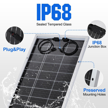 Bifacial 195W 12V Monocrystalline Solar Panel - 100W - 195W solar panel