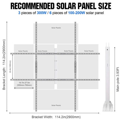 Dual Axis Solar Tracking System with Solar Tracker - mounting brackets