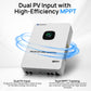 Solar off-grid inverter with dual PV input and high-efficiency MPPT on a white background