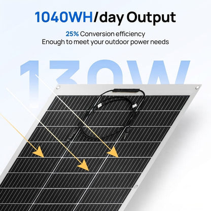 Eco-Worthy 130W@21.1V Flexible Mono Solar Panel | N-Type - 100W-195W solar panel