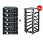 ECO-WORTHY 48V(51.2V) 100Ah LiFePO4 Server Rack Battery system with a free battery rack on a white background