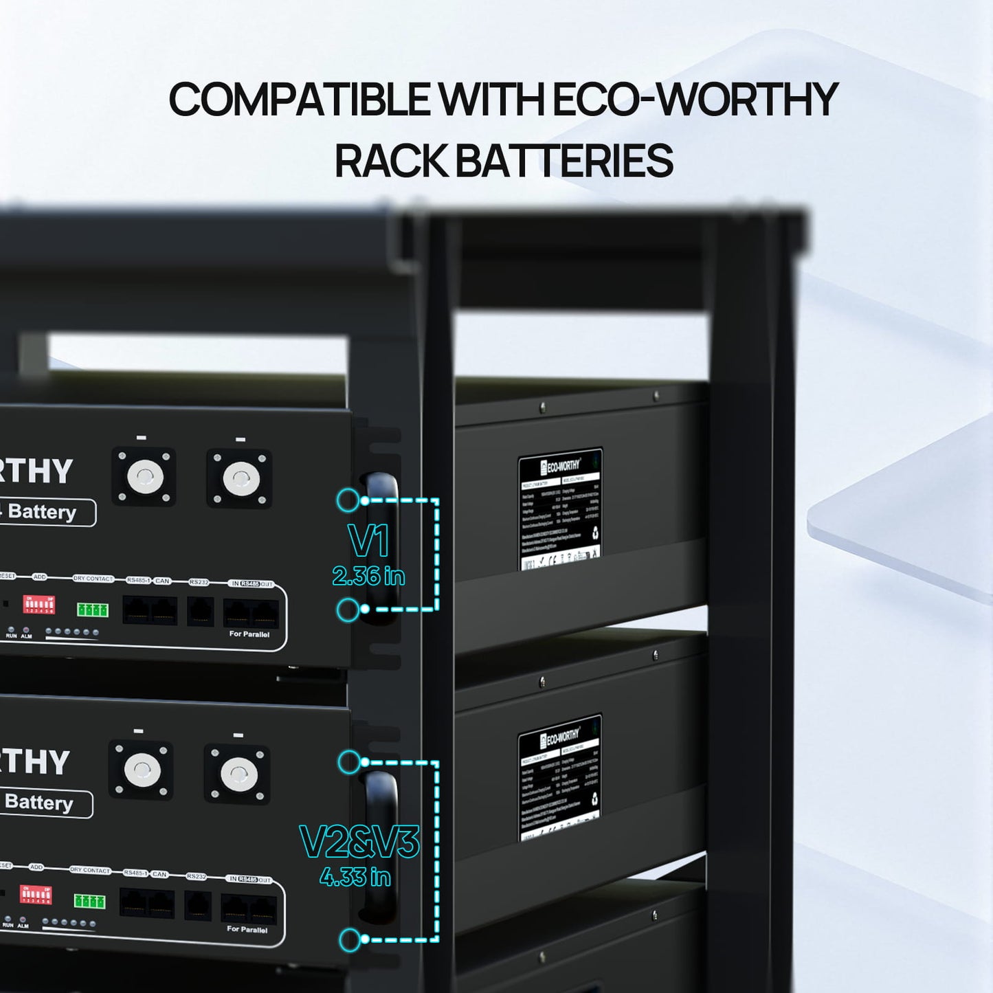ECO - WORTHY 6 - Layer Rack for 48V 100AH Server Rack Battery(19 Inch) - battery accessories