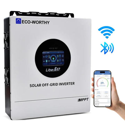 ECO - WORTHY 6KW Solar Off - grid Split - phase AIO Inverter | 48Vdc to 240Vac, 9kW@500V PV Input - Inverter