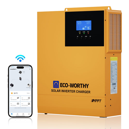 ECO - WORTHY All - In - One 3500W 48V Solar Power Inverter for Off Grid System| 80A MPPT Controller and 48V DC to 120V AC Pure Sine Wave | Parallel Supportable & Remote Monitoring - Inverter