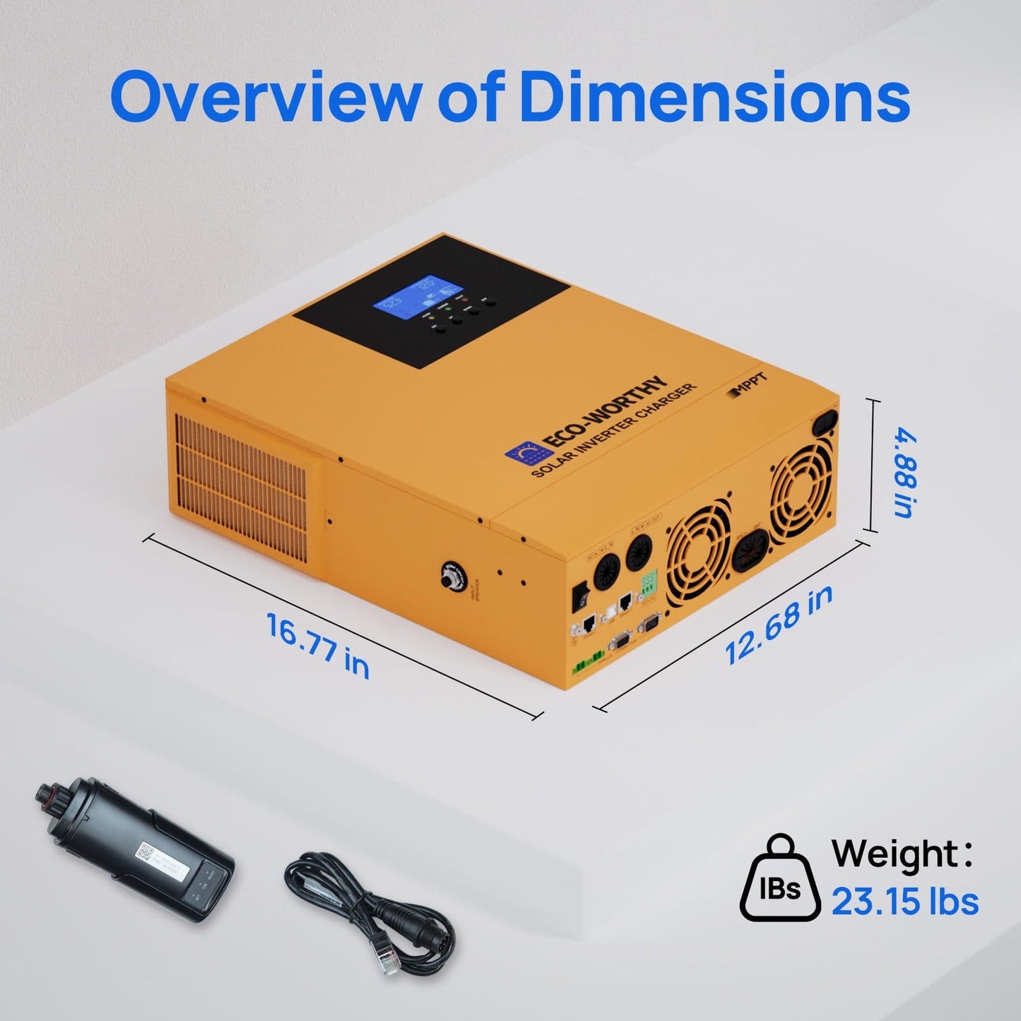 ECO - WORTHY All - In - One 3500W 48V Solar Power Inverter for Off Grid System| 80A MPPT Controller and 48V DC to 120V AC Pure Sine Wave | Parallel Supportable & Remote Monitoring - Inverter