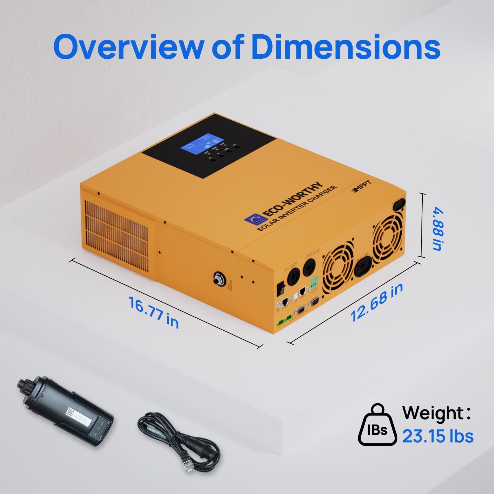 ECO - WORTHY All - In - One 3500W 48V Solar Power Inverter for Off Grid System| 80A MPPT Controller and 48V DC to 120V AC Pure Sine Wave | Parallel Supportable & Remote Monitoring - Inverter