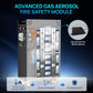 Advanced gas aerosol fire safety module with diagram on a blue background