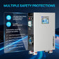 Eco-Worthy PowerMega 314 ( 51.2V 314AH Lithium Battery)  with safety features highlighted on a blue background
